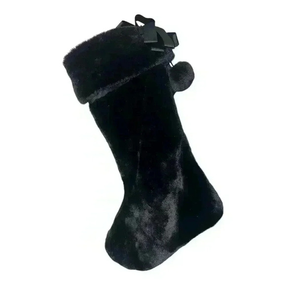 Victoria's Secret Black Faux Fur Holiday Stocking - Picture 2 of 6